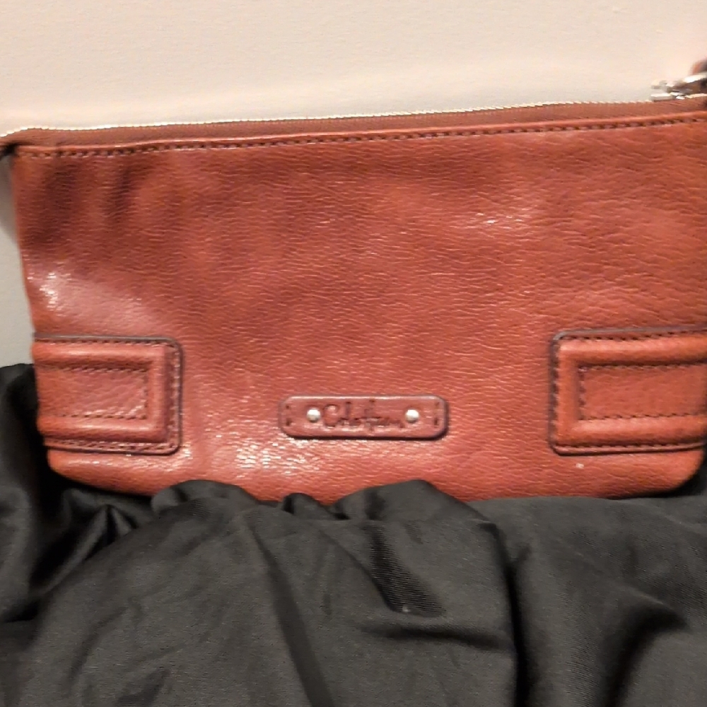 Vintage Cole Haan Brown Leather Wristlet Clutch